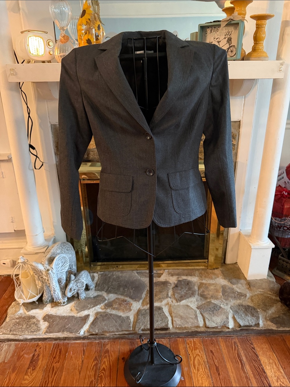 Casual Corner Charcoal Gray Tailored Blazer